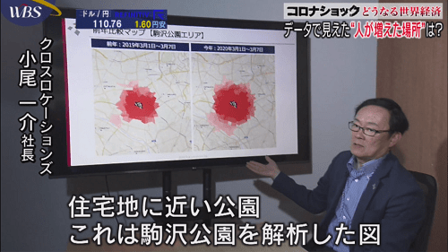 テレビ東京で放送されている経済情報番組 ワールドビジネスサテライト において、Location AI Platform による調査データや当社クロスロケーションズ株式会社の技術、事業内容をご紹介いただきました。