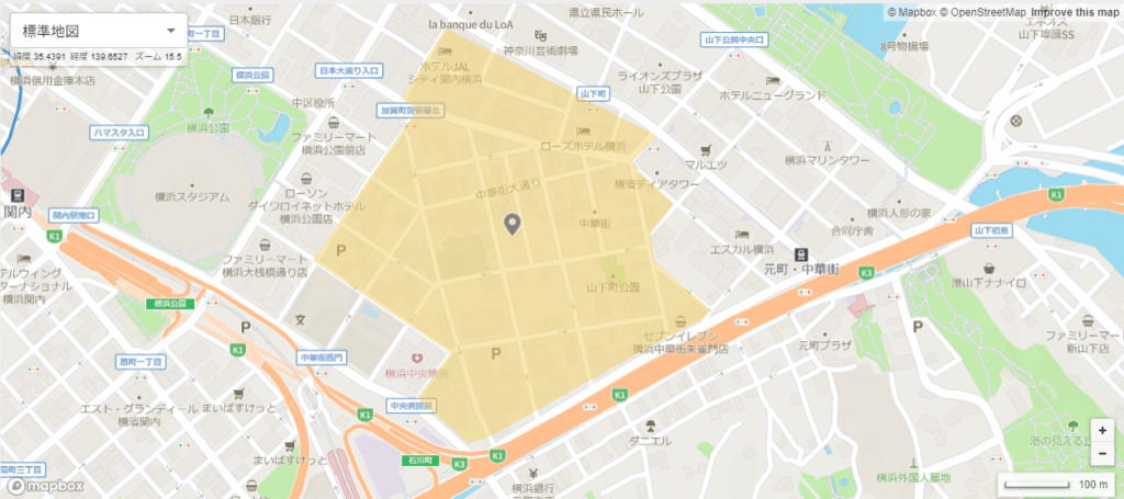 横浜中華街発展会協同組合 横浜中華街_人流分析POIエリア