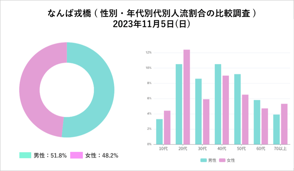 11月5日終日の推計来訪数のデモグラ割合