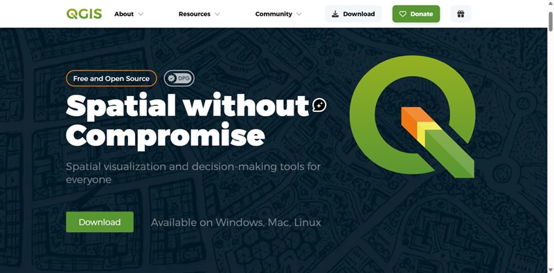 QGIS QGIS公式サイトトップページ