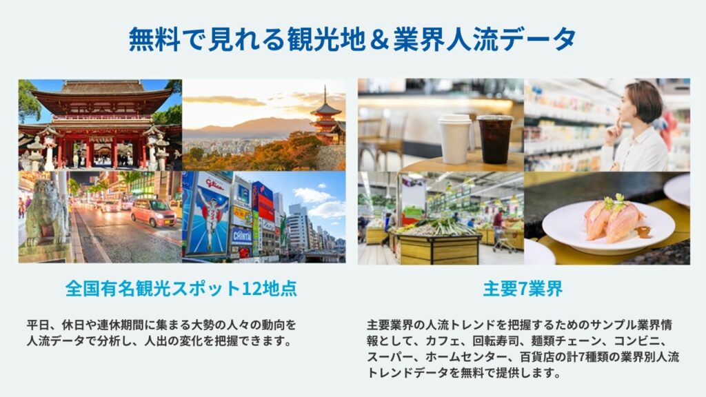 無料で見れる観光地＆業界人流データ