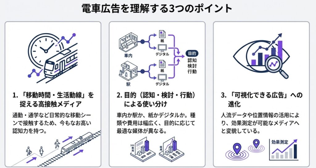 電車広告を理解する３つのポイント