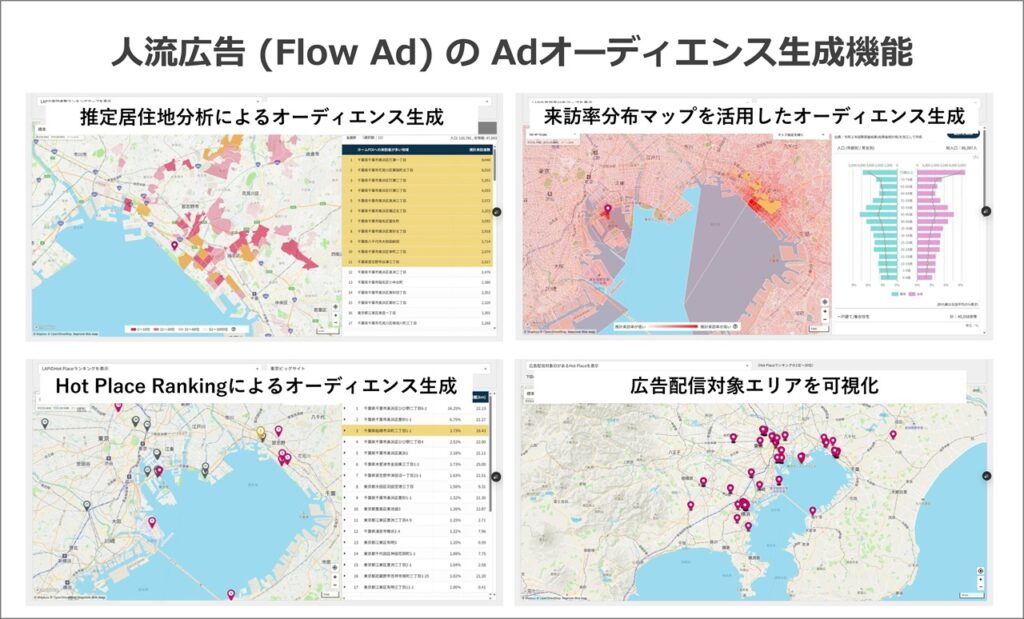 Location AI、「人流広告(Flow Ad)」を実現するAdオーディエンス生成機能を外部提供開始 人流広告 Flow Ad の Adオーディエンス生成機能