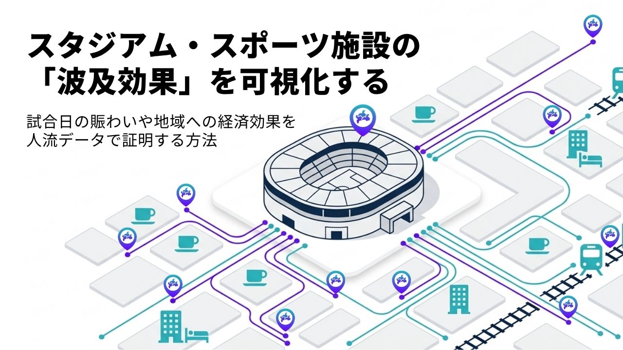 スタジアムの波及効果を人流データで可視化 | スタジアムの波及効果を人流データで可視化。試合日の賑わいは「地元への還元」につながっているか？