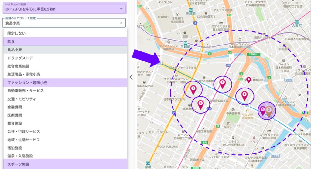来訪前後の行動を施設カテゴリ単位で可視化し顧客の行動文脈を把握 | 人流分析・人流広告で、来訪者が「どこから来て、どこへ行くか」を店舗・施設のカテゴリ別に把握してターゲティング
