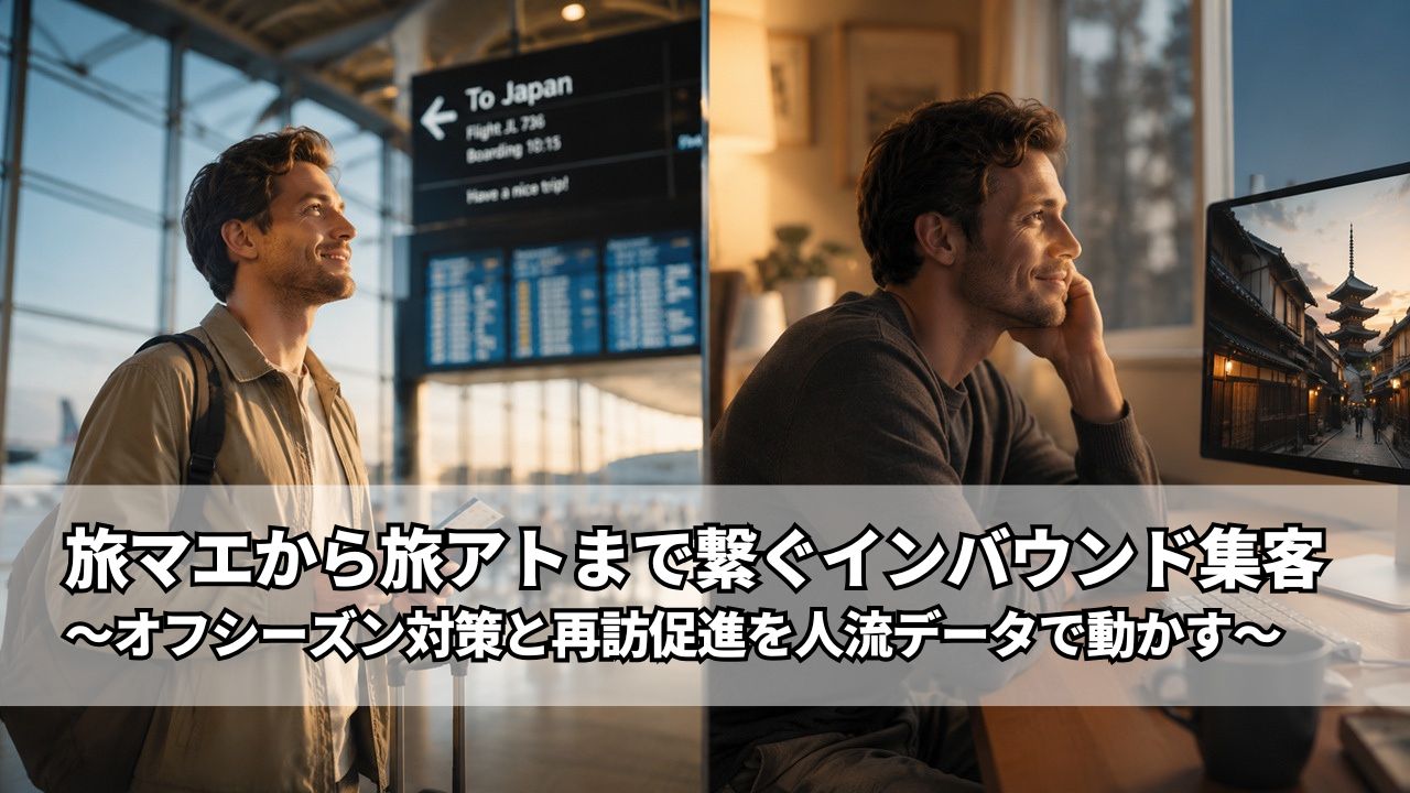 旅マエから旅アトまで繋ぐインバウンド集客 | 旅マエから旅アトまで繋ぐインバウンド集客。オフシーズン対策と再訪促進を人流データで動かす
